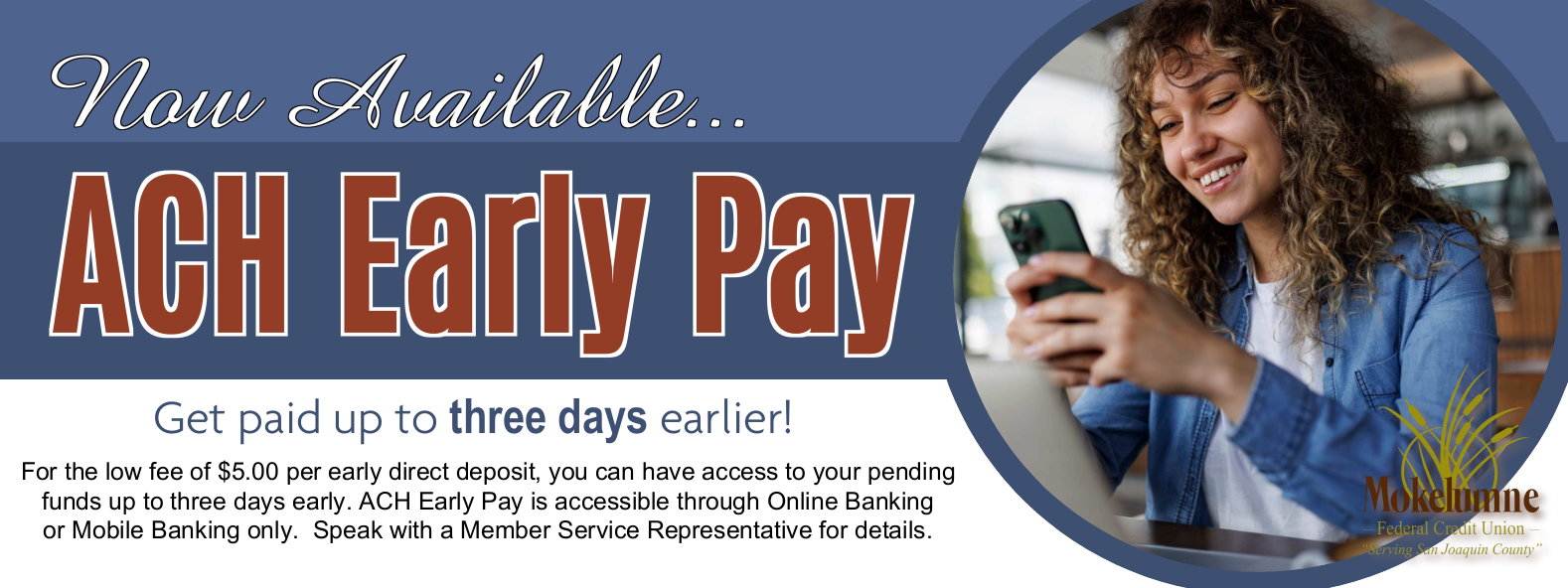Get paid up to three days early