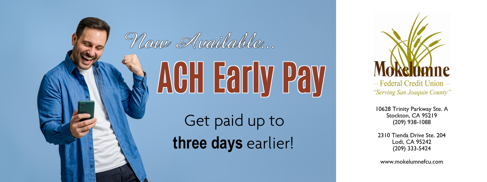Get paid up to three days early